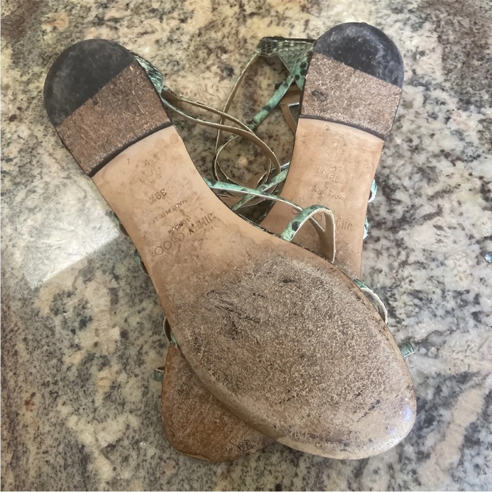 Jimmy Choo Python Strappy Sandals Size 39.5 9 9.5 - image 4